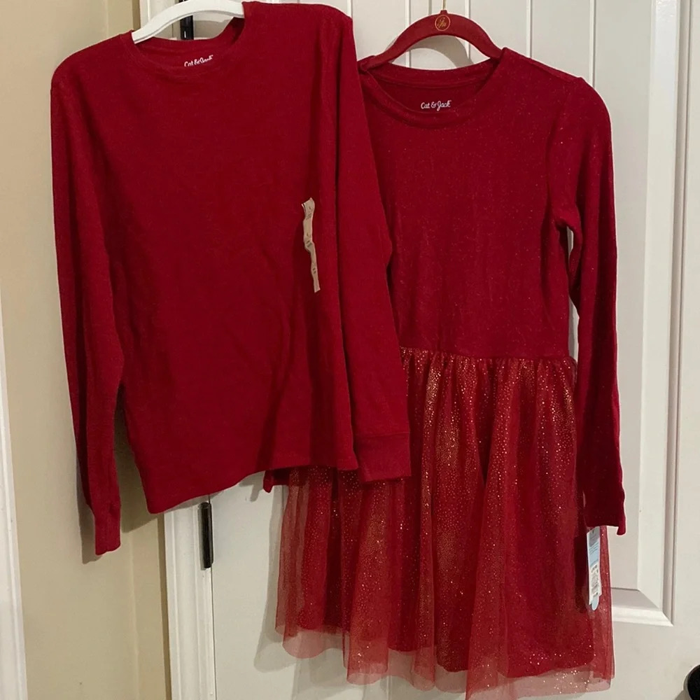Cat & Jack Girls Dress and Long Sleeve Top